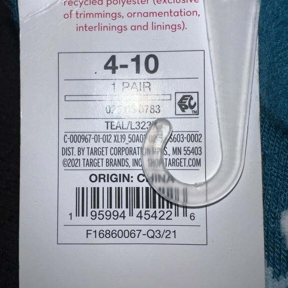 Xhilaration Teal Bird Graphic Socks Two Pair - Picture 4 of 4